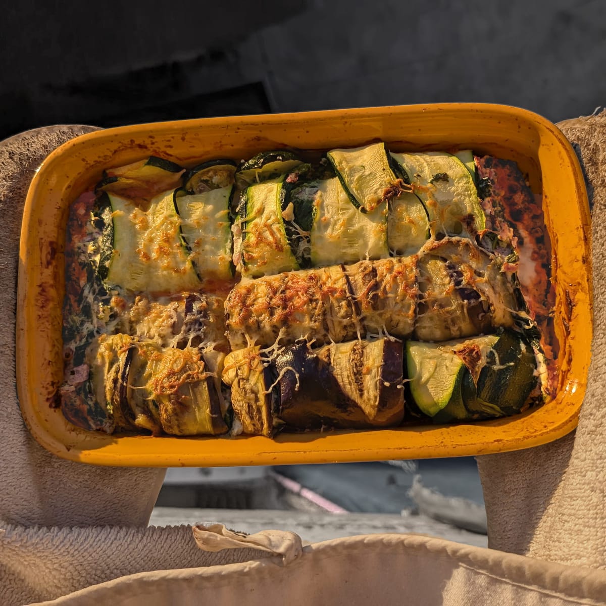 Aubergine & courgette cheese cannelloni