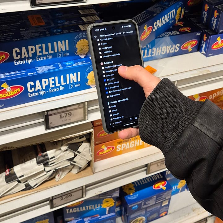 Weekly meal plan │ €23.02 │ 12-16 January 2026